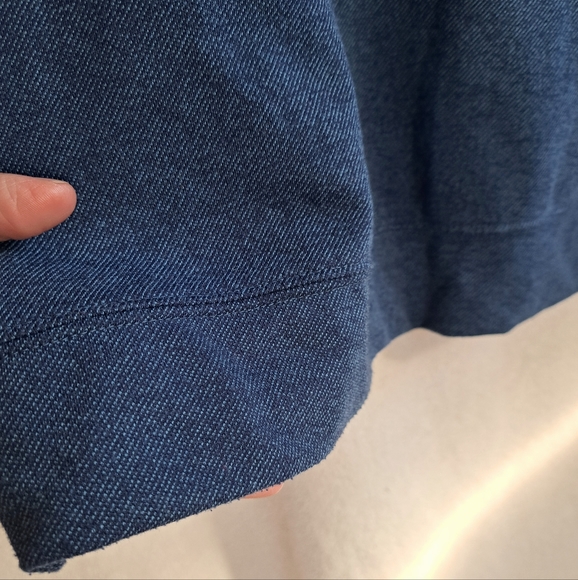 Men's Haggar Clothing Blue Pullover Quarter Zipper Sweater - Picture 6 of 8